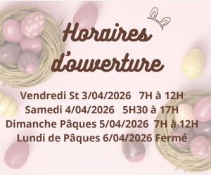 Capture d’écran horaires pâques 2026